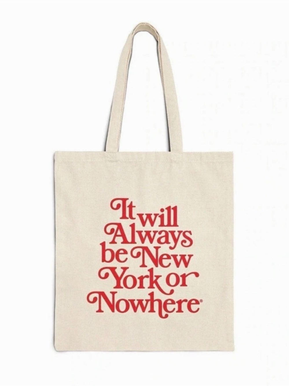 New York or Nowhere Always Tote Bag Cream & Red
